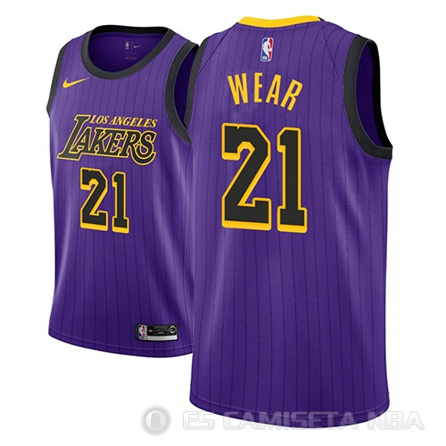 Camiseta Travis Wear #21 Los Angeles Lakers Ciudad 2018 Violeta - Haga un click en la imagen para cerrar
